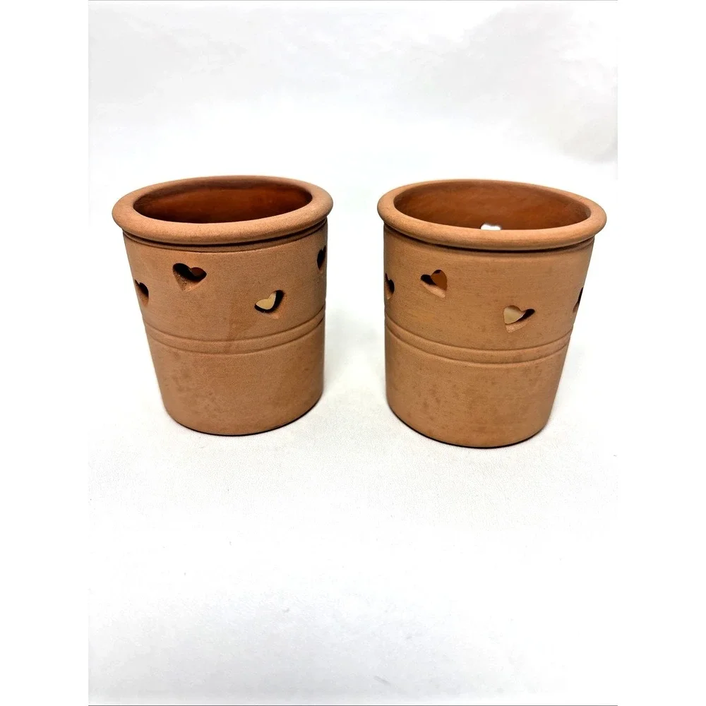 Mary Emmerling Collection Terracotta Container Heart‎ Cutout Rare Taiwan Rare